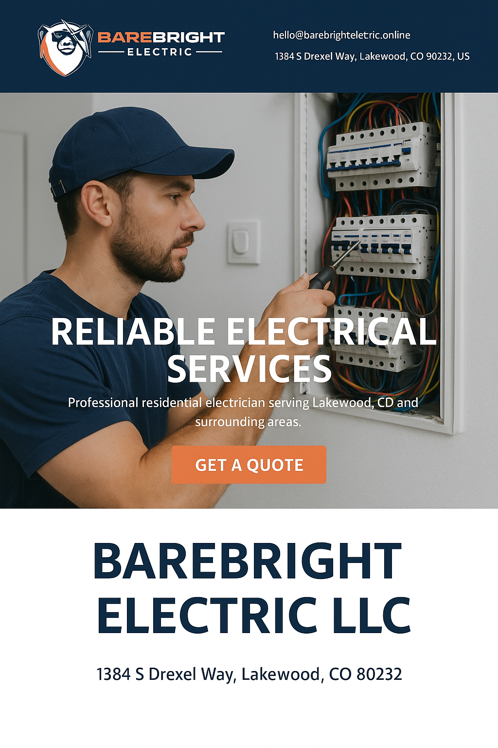 Electrician working on residential panel